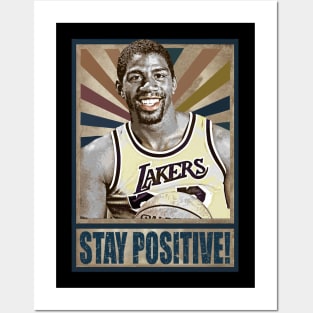 Magic Johnson Stay Positive Posters and Art